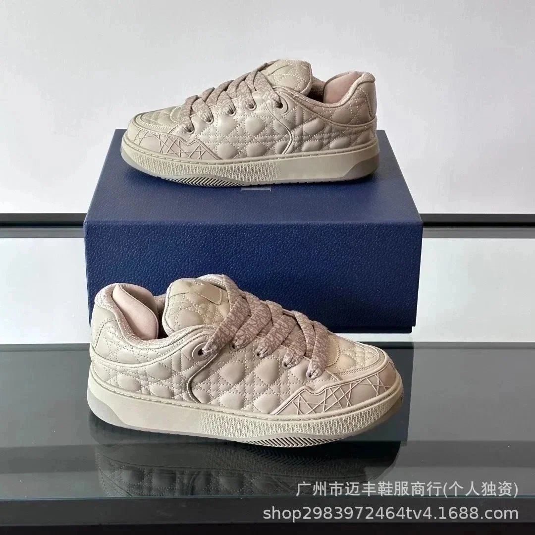 ERL DIOR Leather Raglan Floral Embroidery Fashion Sneakers