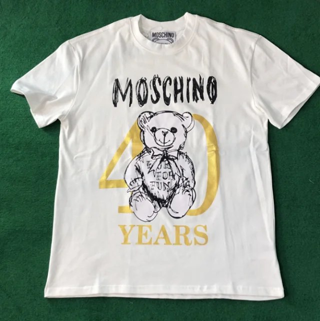 MOSCHINO Teddy Bear Print Cotton Short Sleeve Oversized T-Shirt