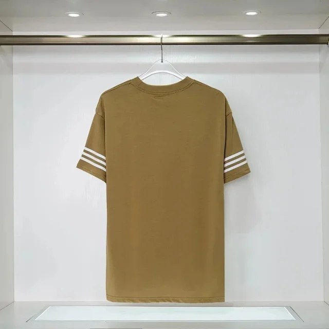Adidas striped letter print round neck short sleeves