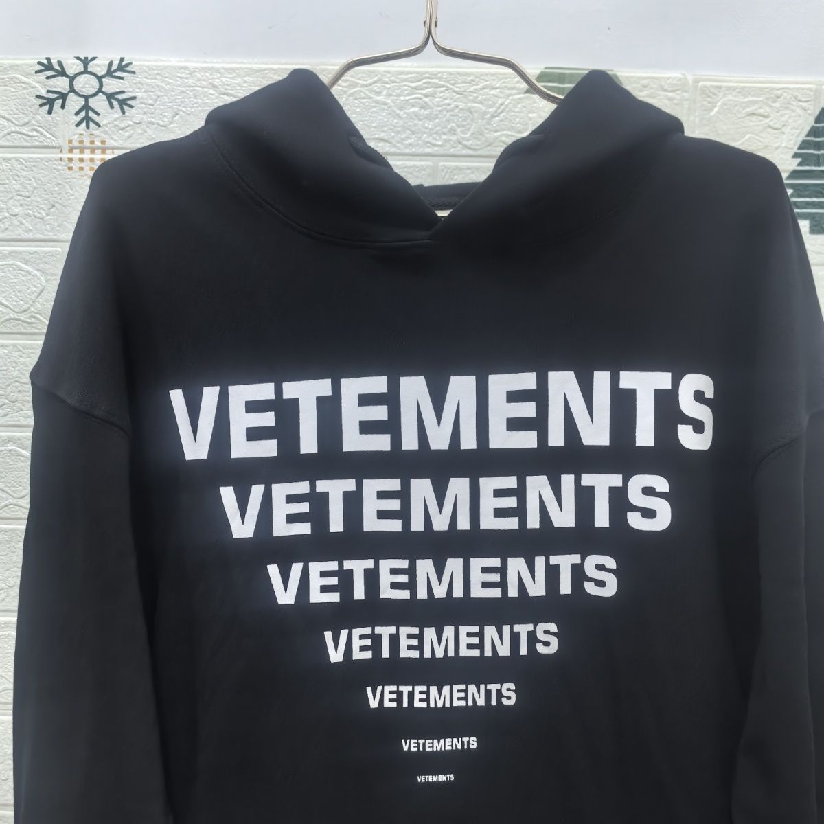 Vetements Autumn and winter gradient letter print drawstring hooded sweatshirt