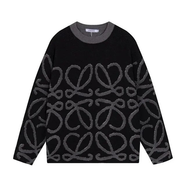  Loewe Fendi Dior Prada Fashionable couple round neck warm sweater