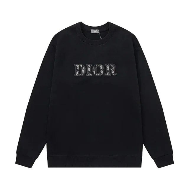 DIOR Men's American retro letter print round neck sweatshirt