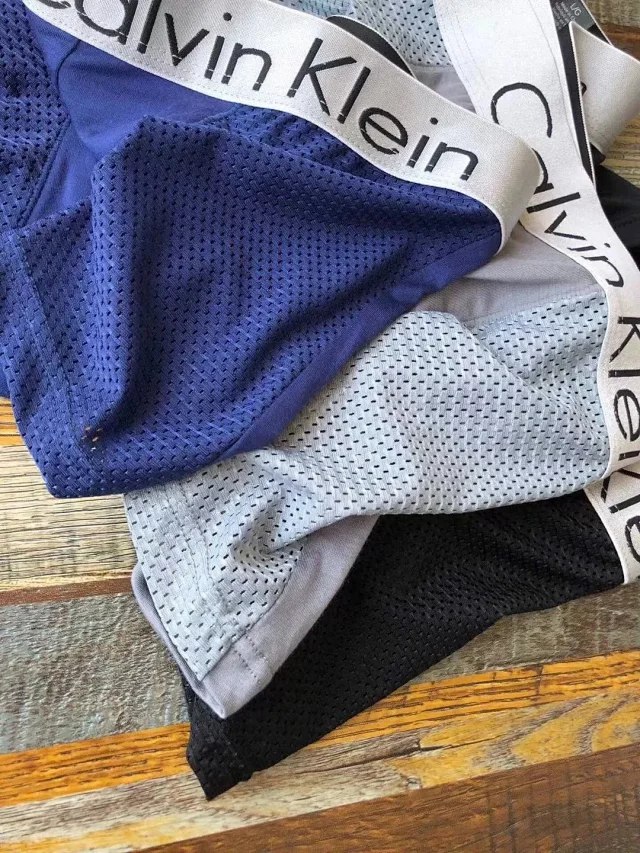 Calvin Klein CK Men's Fashion Mesh Hole Breathable Briefs Boxer Briefs 3pcs