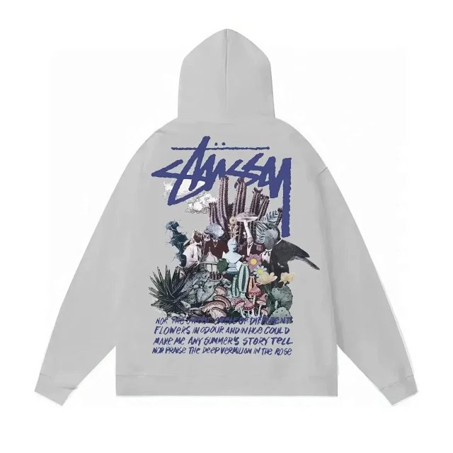 Stussy American style velvet dice hooded sweatshirt