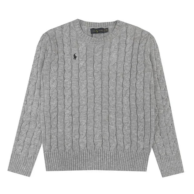 Ralph Laure Polo Sport American style pony logo round neck long sleeve knit sweater