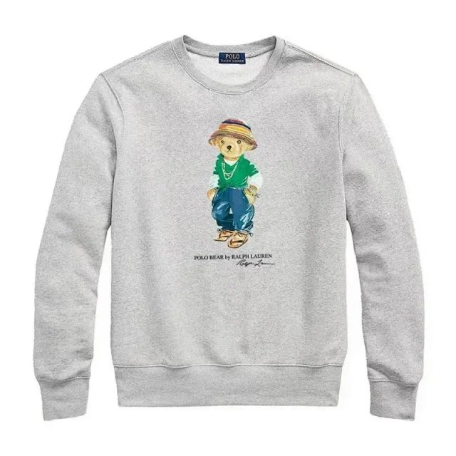 Ralph Laure Polo Sport Warm couple sweatshirt with bear print casua