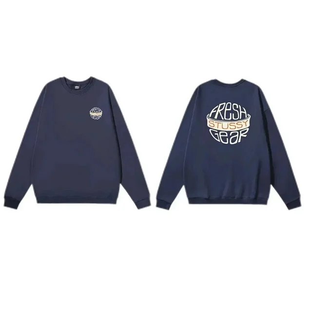 Stussy sweatshirt autumn and winter round neck top heavy terry