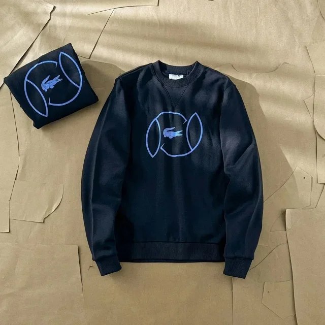  LACOSTE Heavyweight pure cotton letter retro street loose round neck Baita top（30 styles)