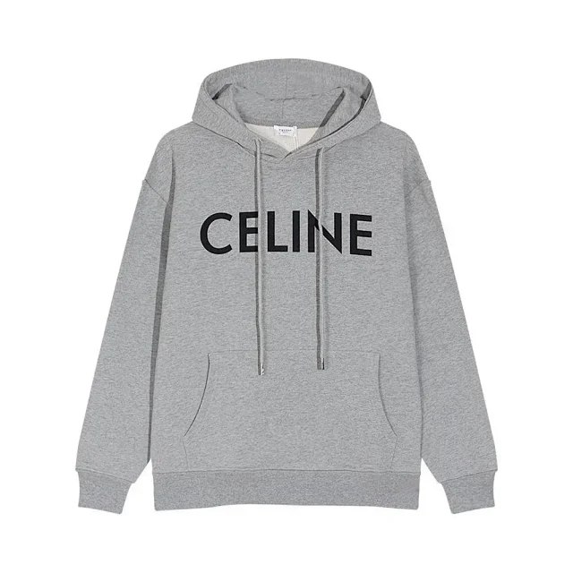 CELINE Simple letter print hooded sweatshirt loose top