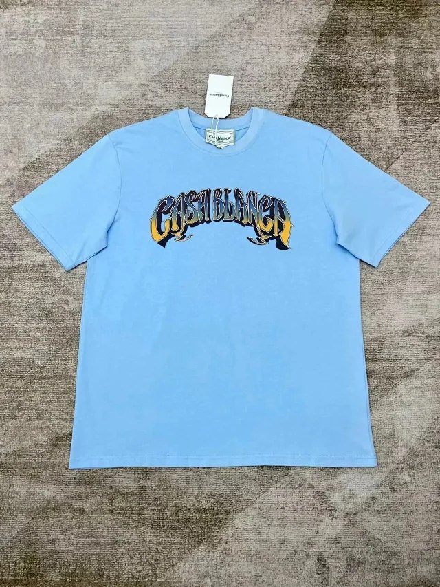 Casablanca   Printed loose men's and women's short-sleeved T-shirt