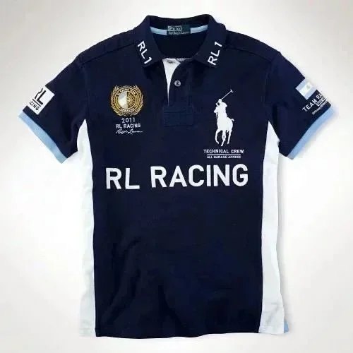 New Thin Polo Shirt Large Size European and American Embroidered Men's Lapel T-shirt（24 styles)
